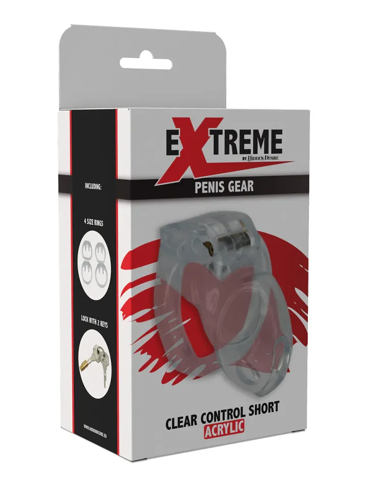 Clear Control Cock Cage Short - Šķīstības būris 5 [full]