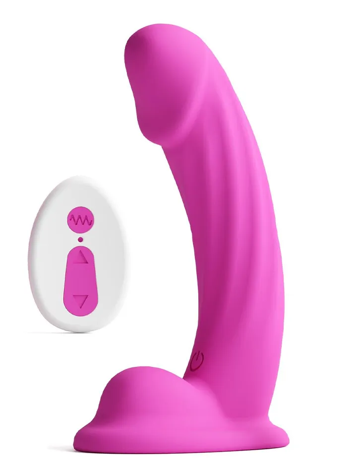 Colours Curve Vibrating Dildo Pink 16,4 cm - Vibrējošs dildo 1 [full]