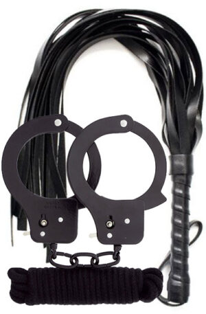 Cuffs, Rope & Whip Black - Piedāvājumi 1