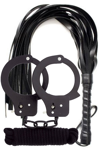 Cuffs, Rope & Whip Black - Piedāvājumi 1