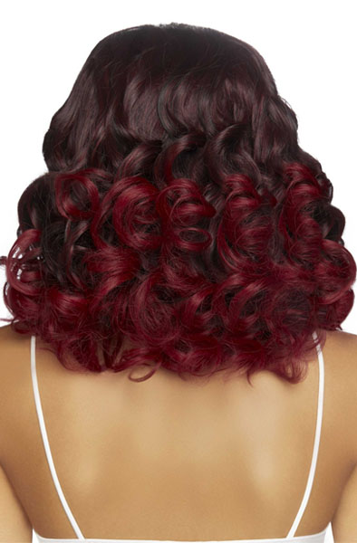 Curly Ombre Long Bob Wig Burgundy - Parūka 2