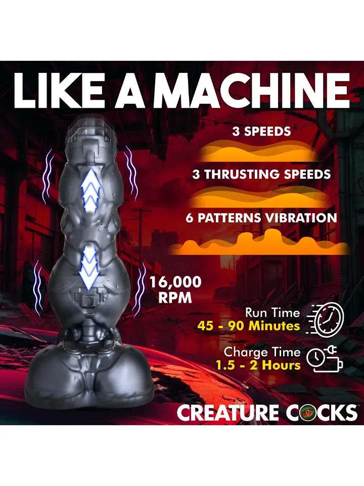 Cyborg Cock Thrusting & Vibrating Dildo 24 cm - Monster dildo 2 [full]