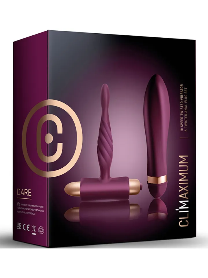 Dare Kit Twisted Vibrator + Anal Plug Beginner - Vibratoru komplekts 4 [full]