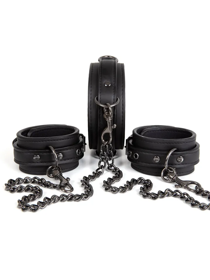 Dark Desire Collar With Ankle Cuffs - BDSM apkakles un kāju dzelži 1 [full]
