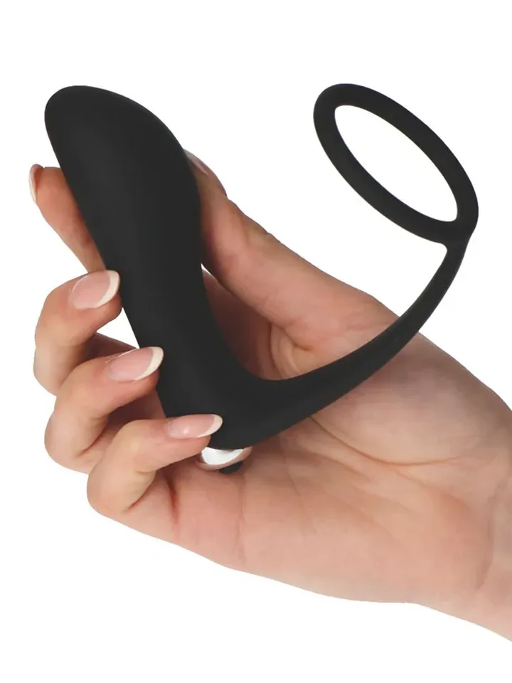 Dark Side Plug P-ring With Bullet - Prostatas vibrators ar dzimumlocekļa gredzenu 1 [full]