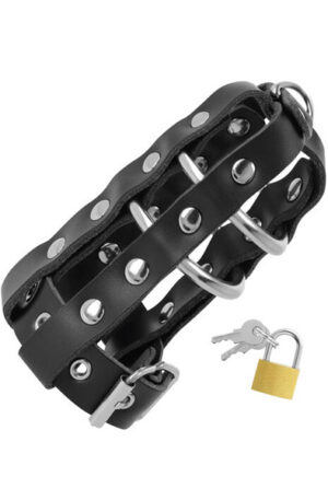 Darkness Leather Chastity Cage - Šķīstības būris 1