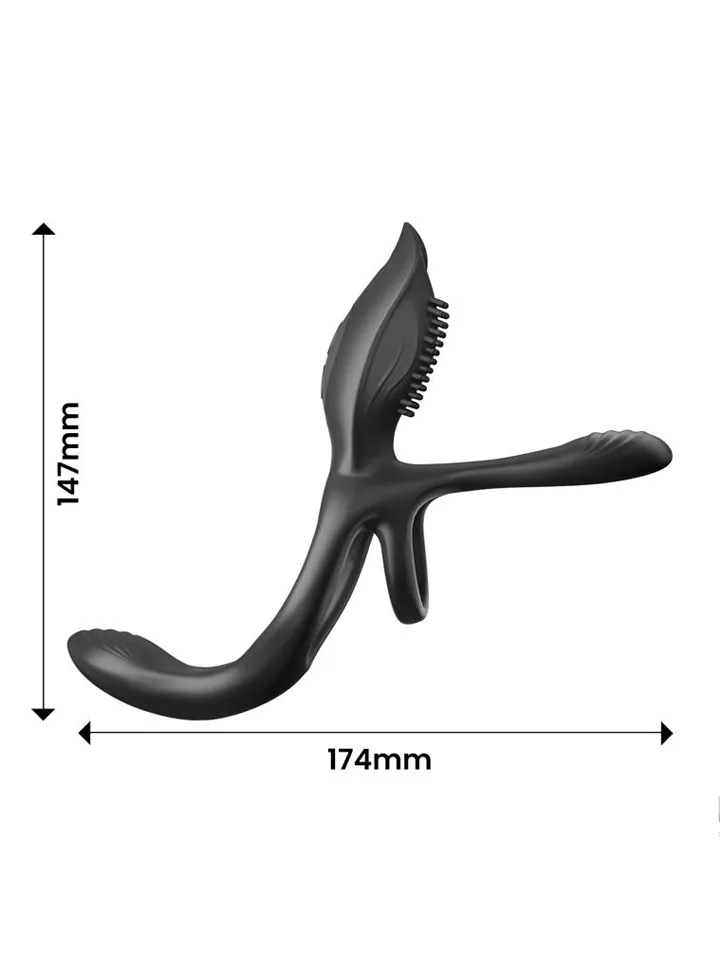 Daxer Girth Gainer Vibrating Double Cockring - Vibrējošs gaiļa gredzens 4 [full]