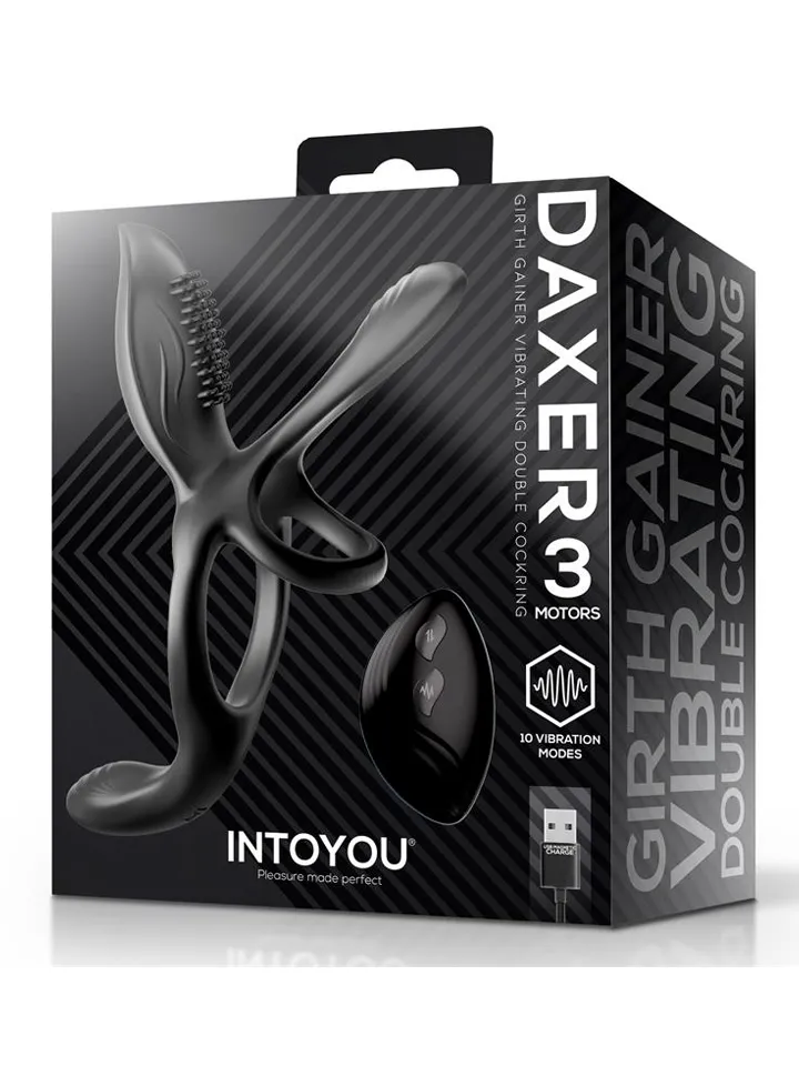 Daxer Girth Gainer Vibrating Double Cockring - Vibrējošs gaiļa gredzens 5 [full]