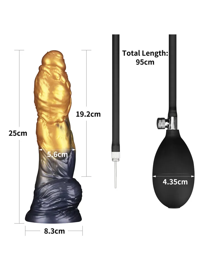 Density Inflatable Dildo Yellow/Blue 25 cm - Piepūšamais dildo 4 [full]