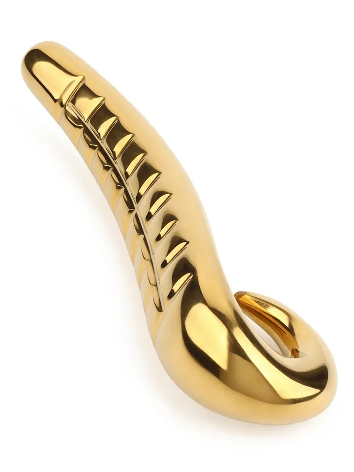Devil's Tongue Dildo Gold 18 cm - Tērauda dildo 1 [full]