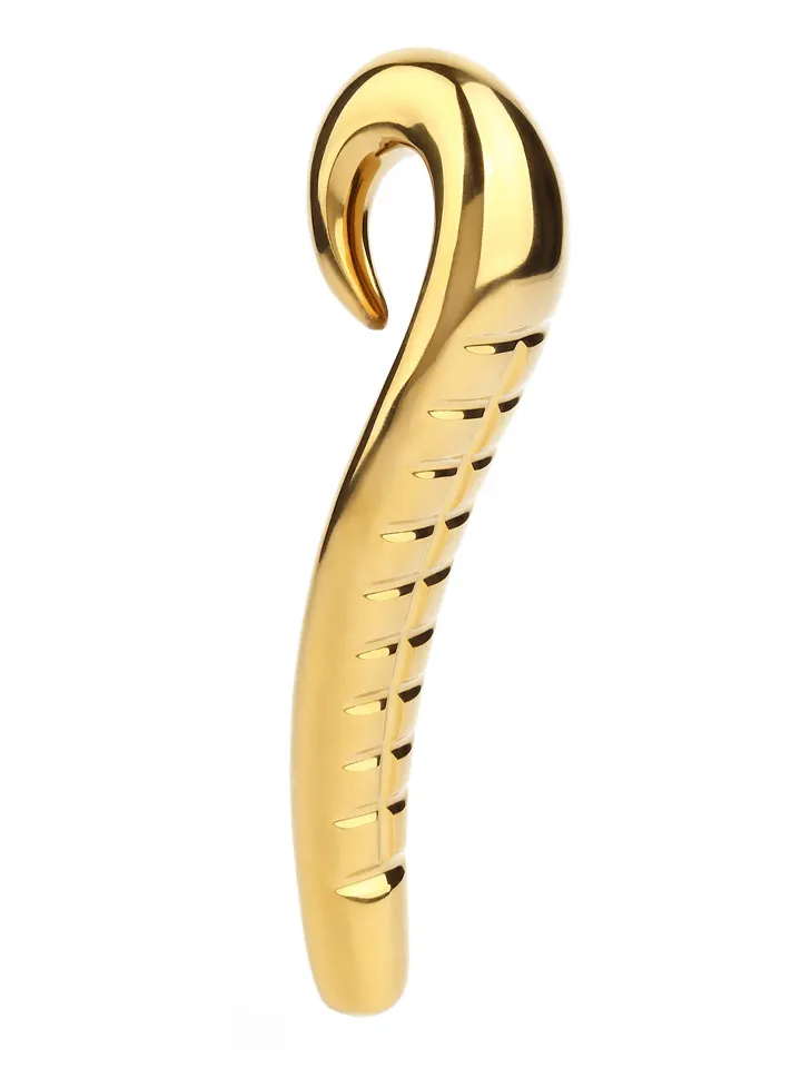 Devil's Tongue Dildo Gold 18 cm - Tērauda dildo 2 [full]