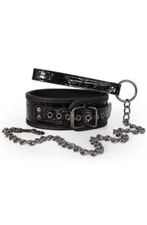 Diabolique Black Collar With Leash - Kaklasiksna un pavadas 1