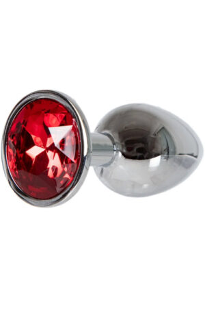 Diamond Butt Plug Silver/Red Small - Anālais spraudnis 1