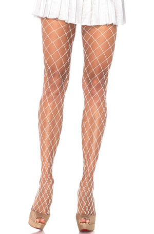 Diamond Fishnet Pantyhose White - Zeķes 1