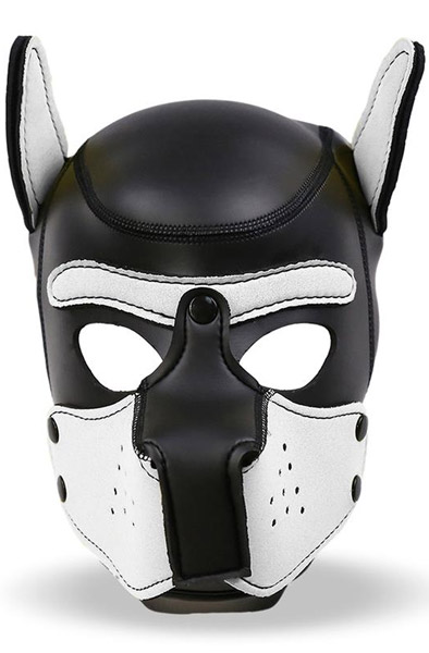 Dog Hood Removable Muzzle White/Black - BDSM maska 1