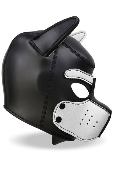 Dog Hood Removable Muzzle White/Black - BDSM maska 2