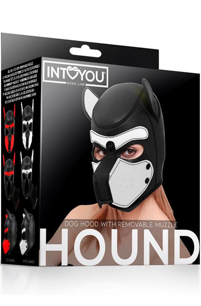Dog Hood Removable Muzzle White/Black - BDSM maska 3