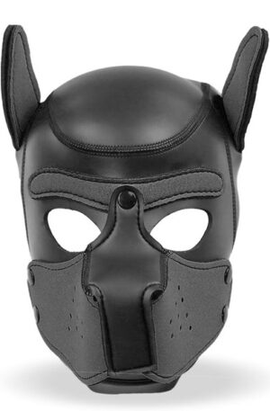 Dog Hood With Removable Muzzle Black M - BDSM maska 1
