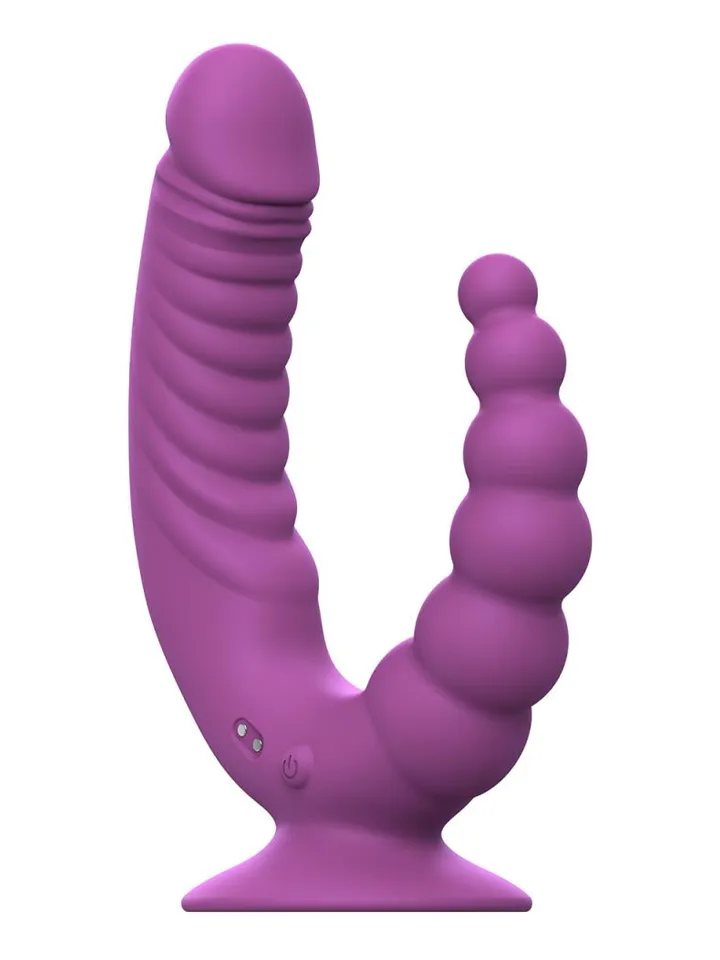 Double Vibrator With Suction Cup & Remote - Vibrējošs dualdildo 2 [full]