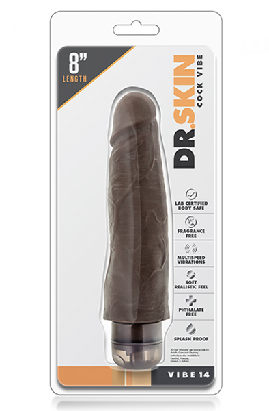Dr. Skin Cock Vibe 14 Chocolate 17 cm - Vibrējošs dildo 2
