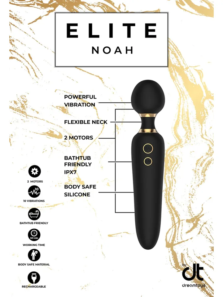 Dream Toys Noah Dual Wand Vibrator - Burvju nūjiņa / masāžas zizlis 2 [full]
