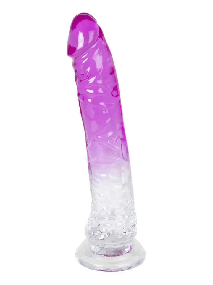 Dual Color Dildo Purple & Clear 20 cm - Piesūcekņa dildo 1 [full]