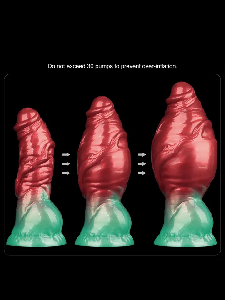 Dual Density Inflatable Dildo Red/Green 19 cm - Piepūšamais dildo 2 [full]