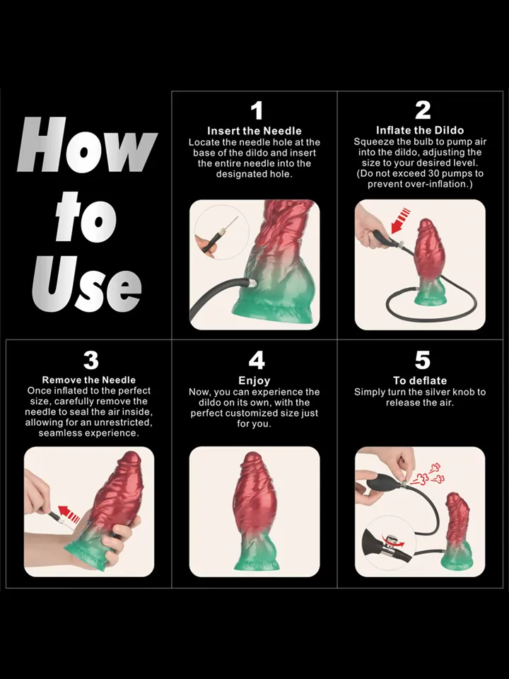 Dual Density Inflatable Dildo Red/Green 19 cm - Piepūšamais dildo 3 [full]