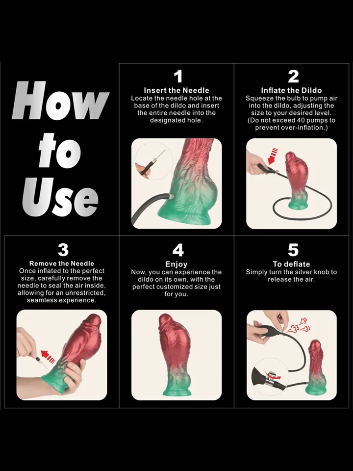 Dual Density Inflatable Dildo Red/Green 21 cm - Piepūšamais dildo 3 [full]