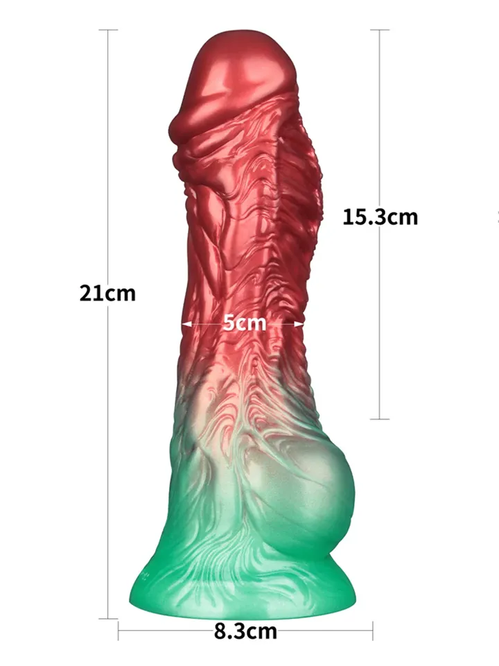 Dual Density Inflatable Dildo Red/Green 21 cm - Piepūšamais dildo 4 [full]