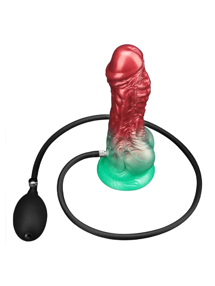 Dual Density Inflatable Dildo Red/Green 21 cm - Piepūšamais dildo 5 [full]