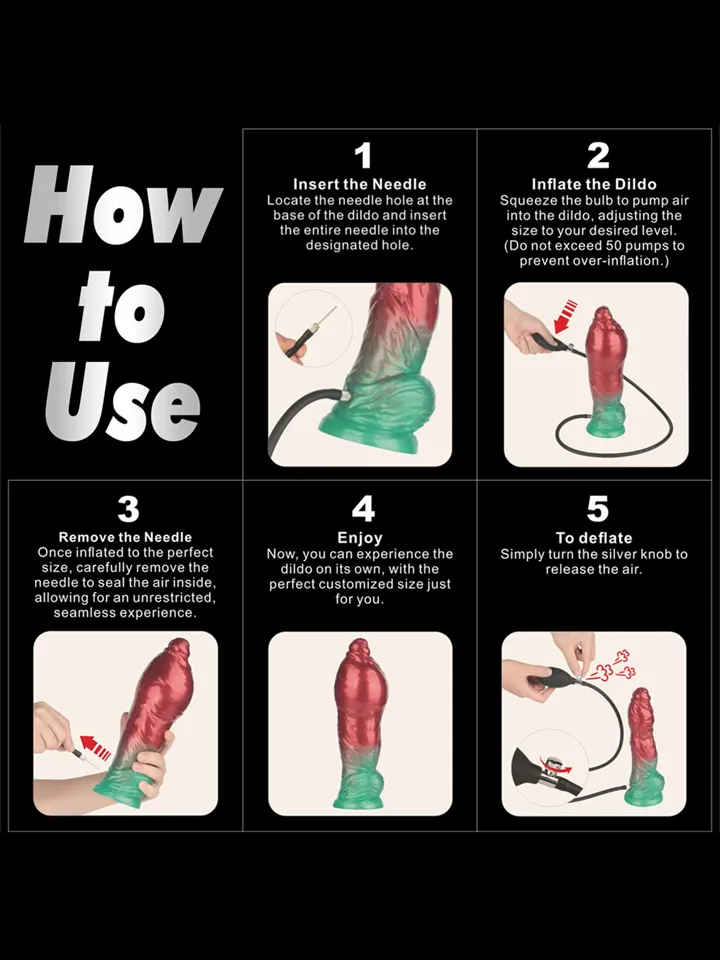 Dual Density Inflatable Dildo Red/Green 25 cm - Piepūšamais dildo 3 [full]