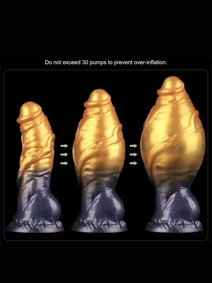 Dual Density Inflatable Dildo Yellow/Blue 19 cm - Piepūšamais dildo 2 [full]