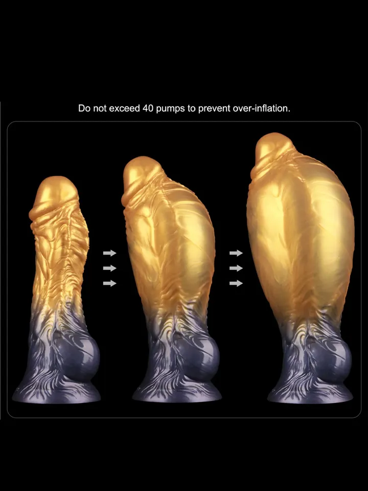 Dual Density Inflatable Dildo Yellow/Blue 21 cm - Piepūšamais dildo 2 [full]