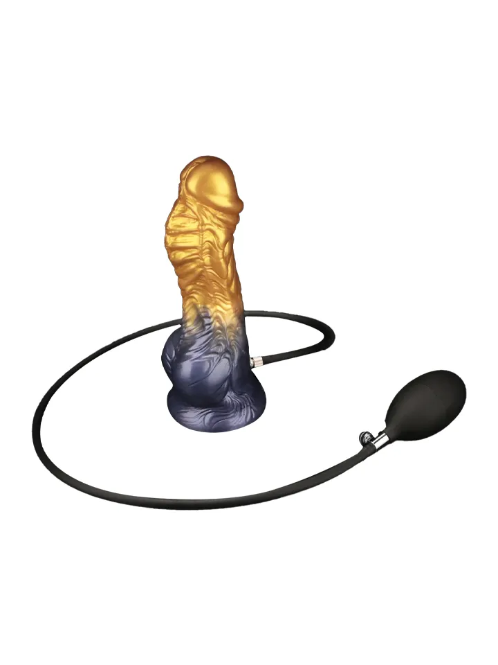 Dual Density Inflatable Dildo Yellow/Blue 21 cm - Piepūšamais dildo 5 [full]