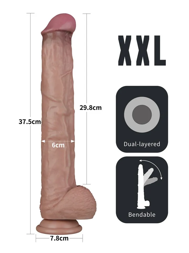 Dual Layered Bendable XXL Cock 37,5 cm - XXL dildo 2 [full]