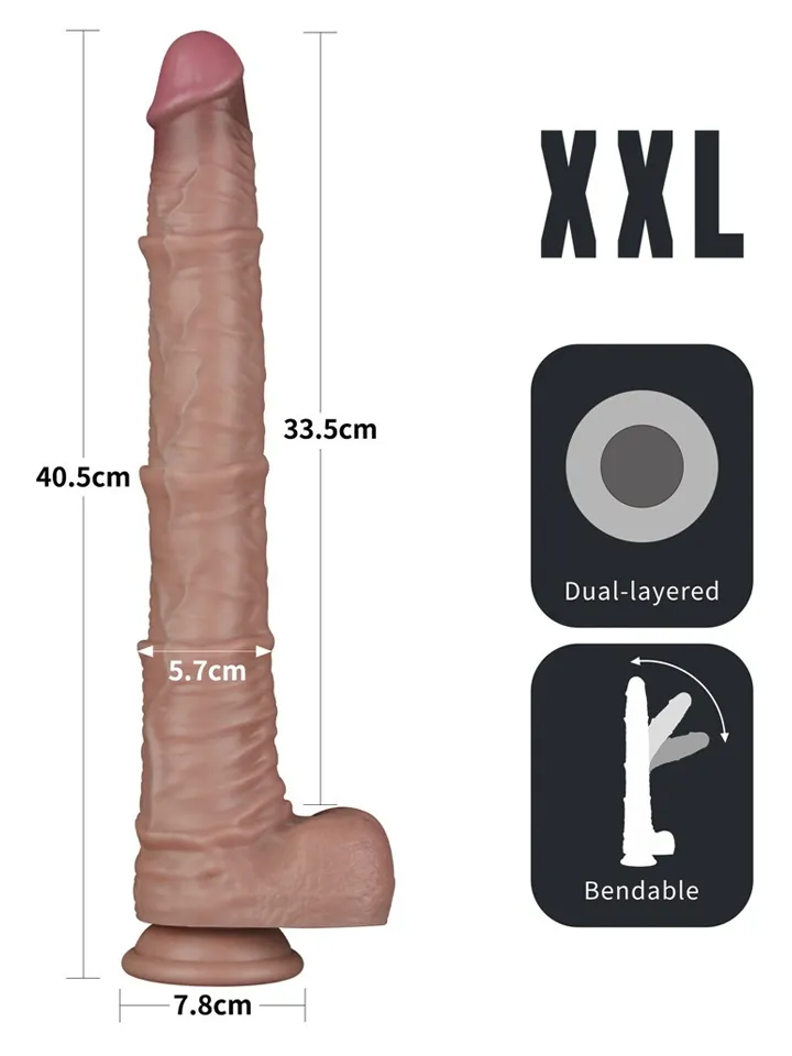 Dual Layered Bendable XXL Cock 40,5 cm - XXL dildo 2 [full]