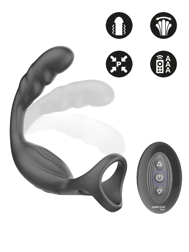 Dual Prostatic Cock Ring Remote Control - Prostatas vibrators ar dzimumlocekļa gredzenu 1 [full]