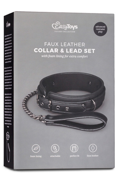 Easytoys Fetish Collar With Leash - Verdzības apkakle & amp; Pāris 3