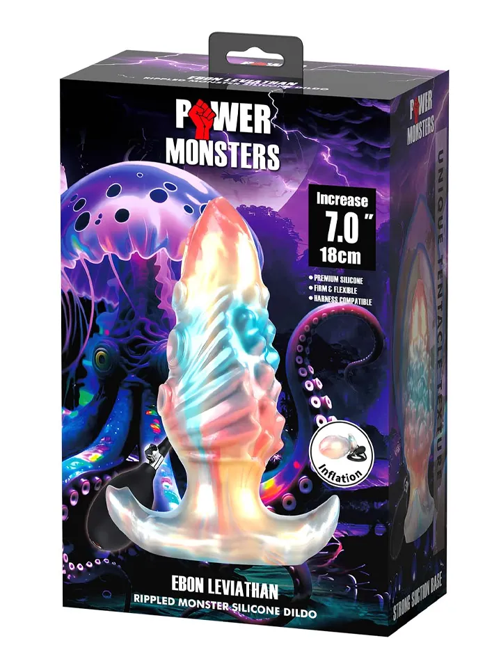 Ebon Leviathan Inflatable Monster Anal Plug 18 cm - Piepūšams anālais spraudnis 5 [full]