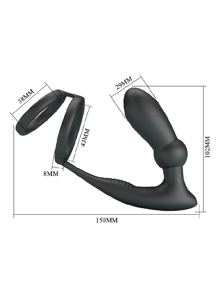 Emoni Cock Ring With Butt Plug - Prostatas vibrators ar dzimumlocekļa gredzenu 4 [full]