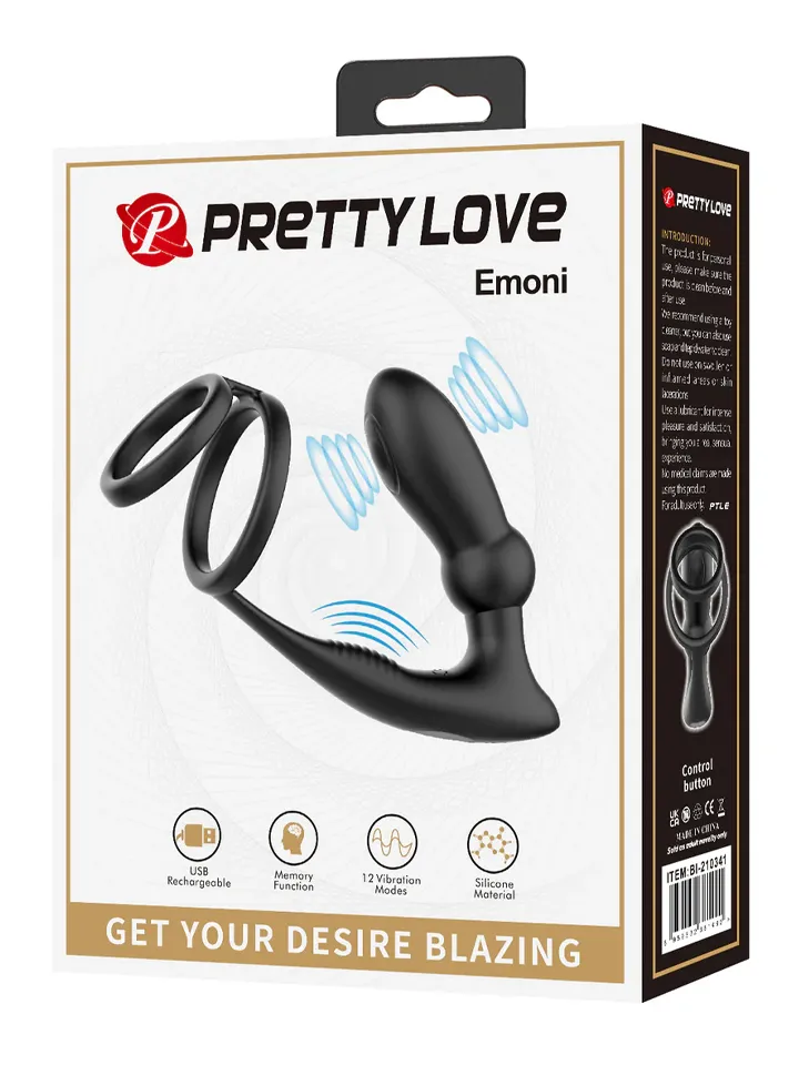 Emoni Cock Ring With Butt Plug - Prostatas vibrators ar dzimumlocekļa gredzenu 5 [full]