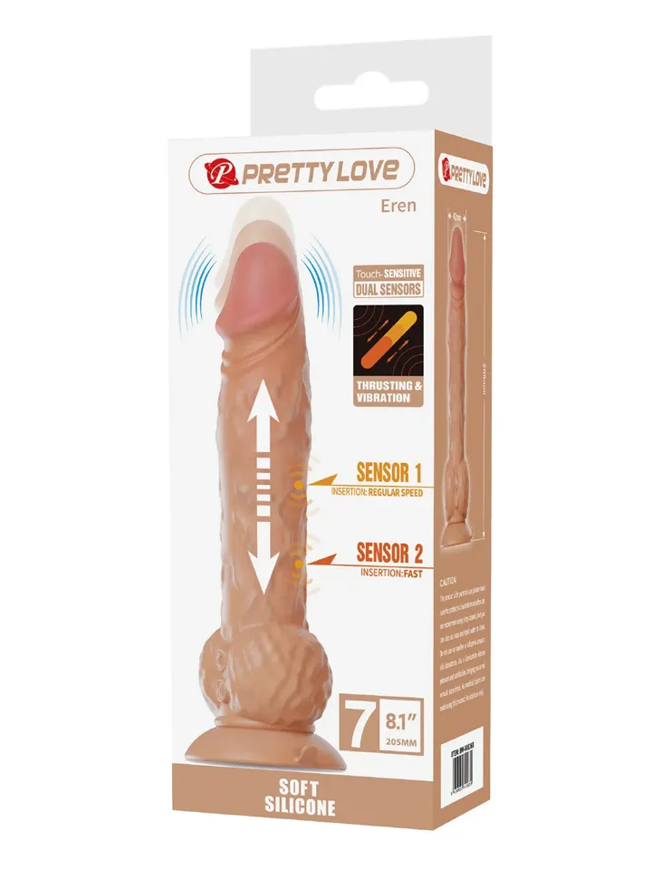 Eren Thrusting Vibrating Dildo 20,5 cm - Vibrējošs dildo 4 [full]