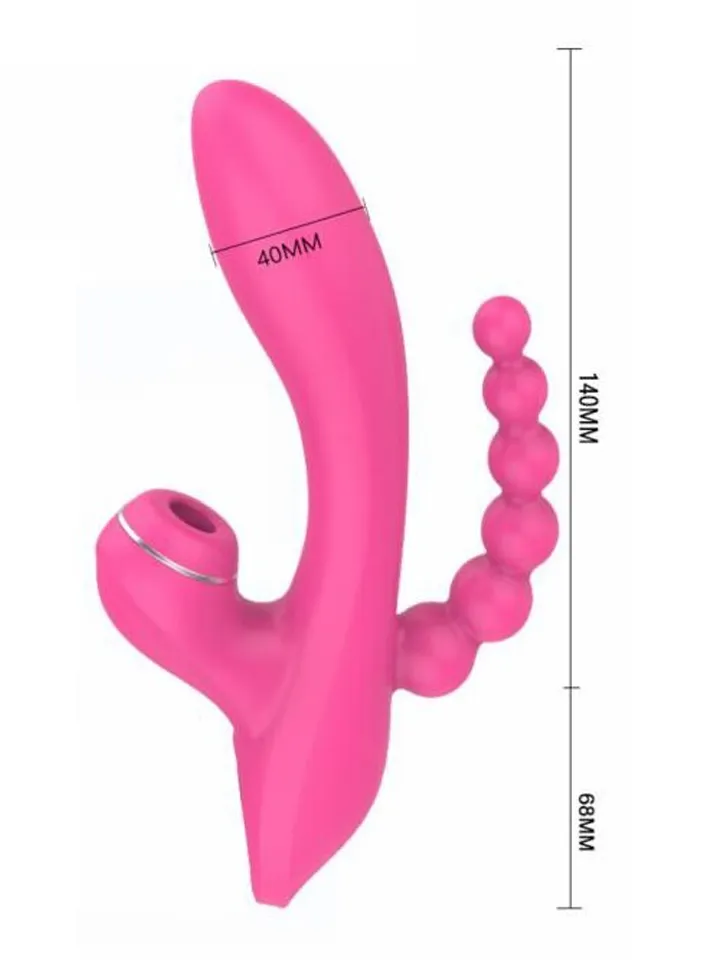 Erospace G-spot Vibrator With Sucking & Anal Beads - Trušu vibrators 4 [full]