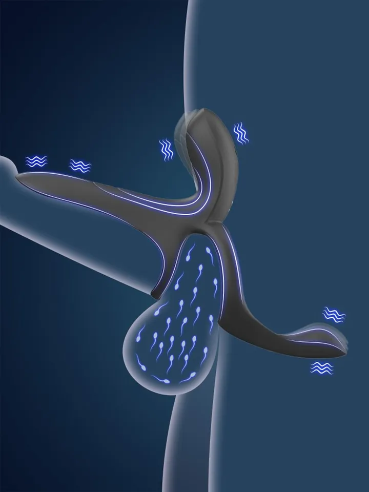 Erospace Vibrating Cock Ring With Clitoral Stimulation - Vibrējošs gaiļa gredzens 3 [full]