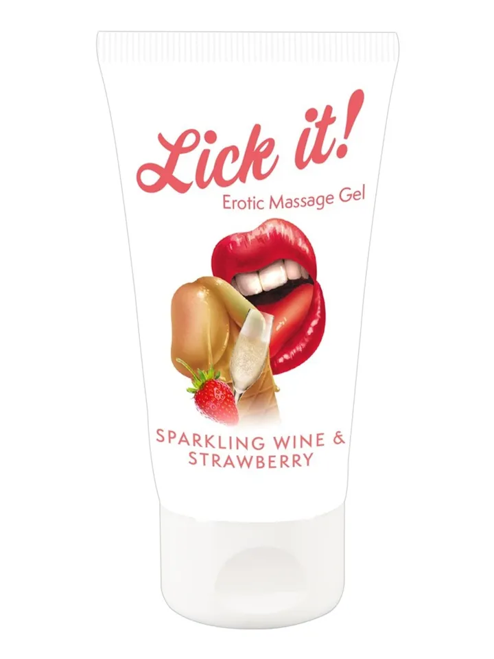 Erotic Massage Gel Sparkling Wine & Strawberry 50ml - Labāks orālais sekss 1 [full]