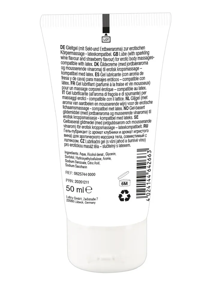 Erotic Massage Gel Sparkling Wine & Strawberry 50ml - Labāks orālais sekss 2 [full]
