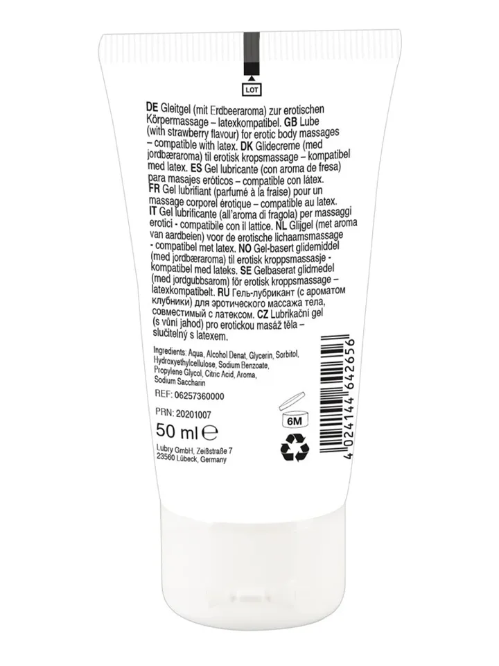 Erotic Massage Gel Strawberry 50 ml - Labāks orālais sekss 2 [full]