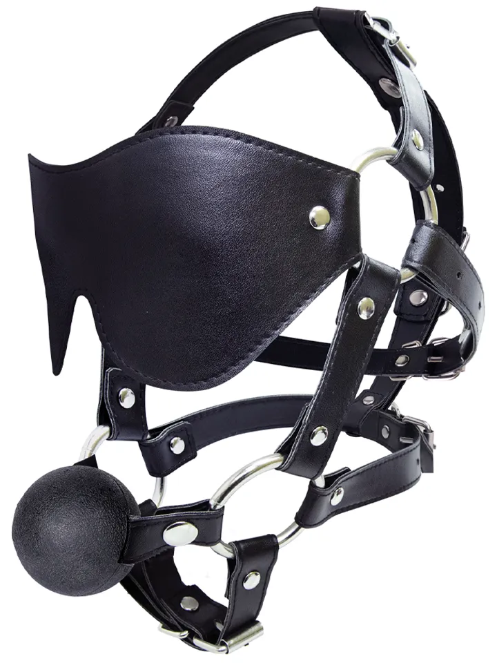 Eye Mask Harness With Ball Gag - Aizsietu siksnas ar gag bumbu 1