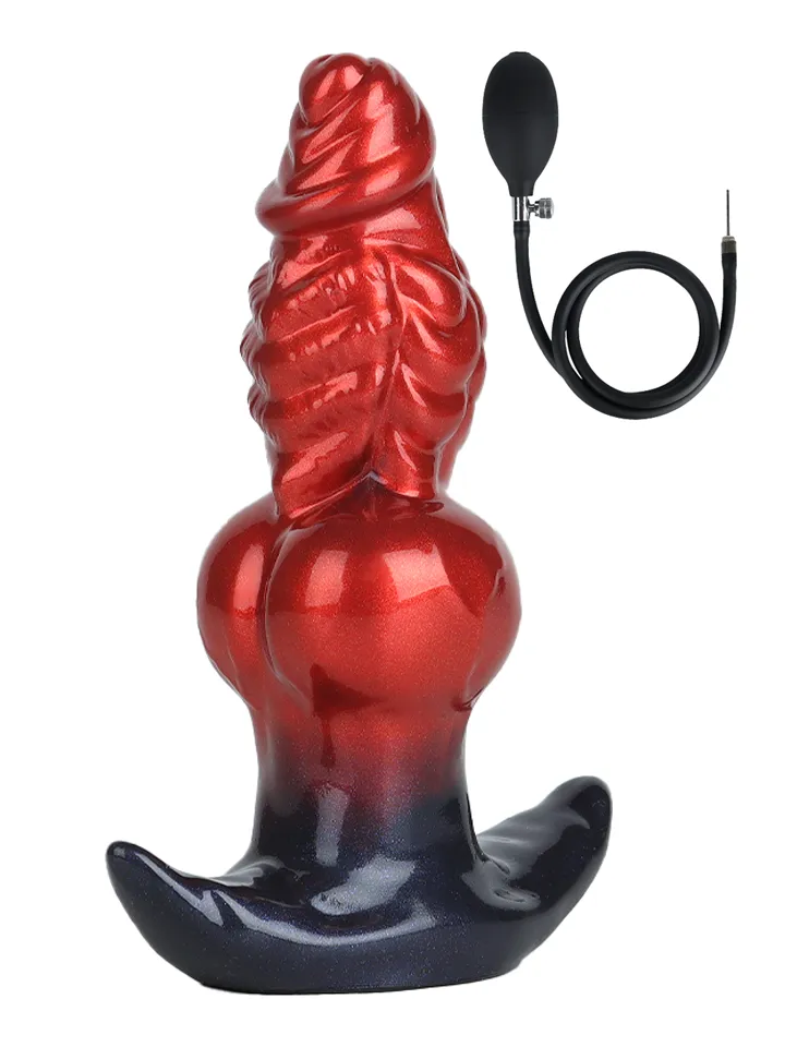 Fantasty Beast Inflatable Butt Plug Red - Piepūšams anālais spraudnis 1 [full]